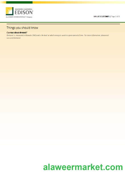 Southern California EDISON utility business bill, page 5, SCR